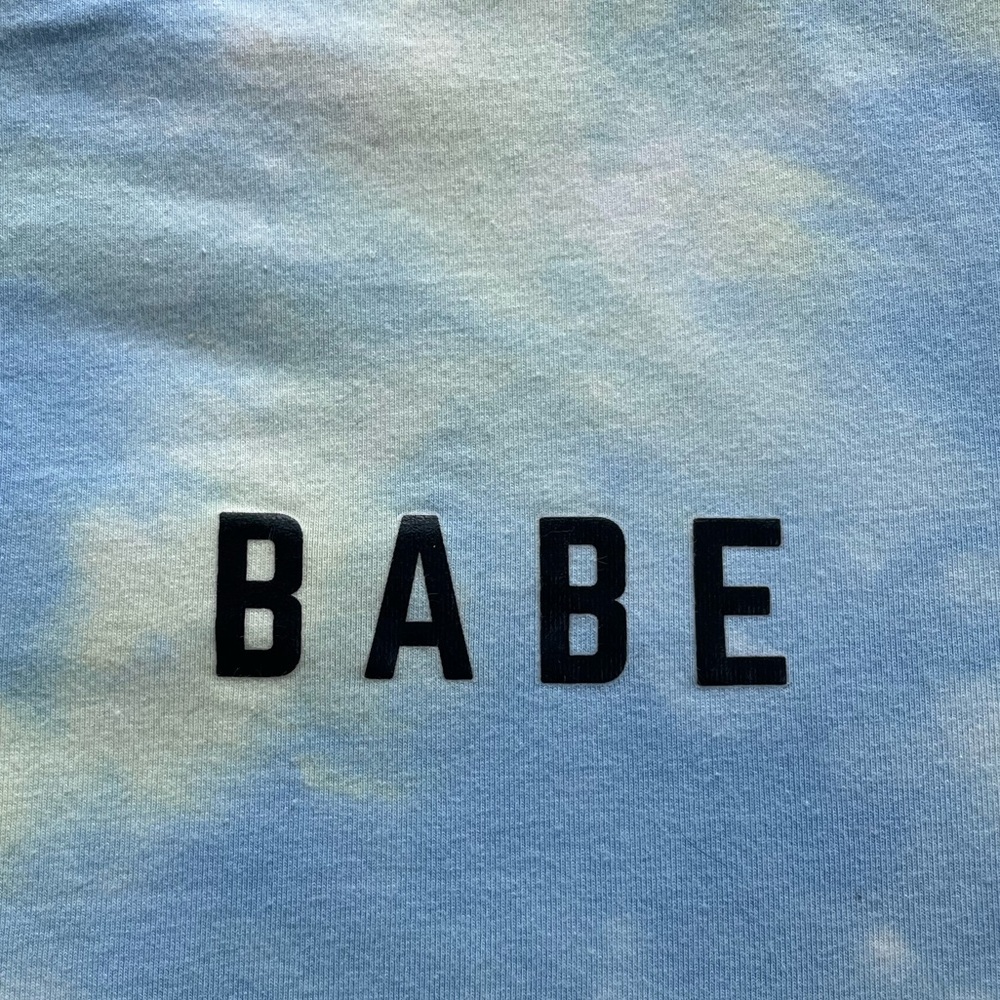 RESERVED VVA BABE Women's Tie Dye T-Shirt Short Sleeve Tee Top Blue Green XL - Picture 3 of 7